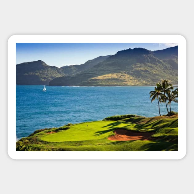 Oceanside Green Th Hole Ocean Course Sticker by HammiltenJohn